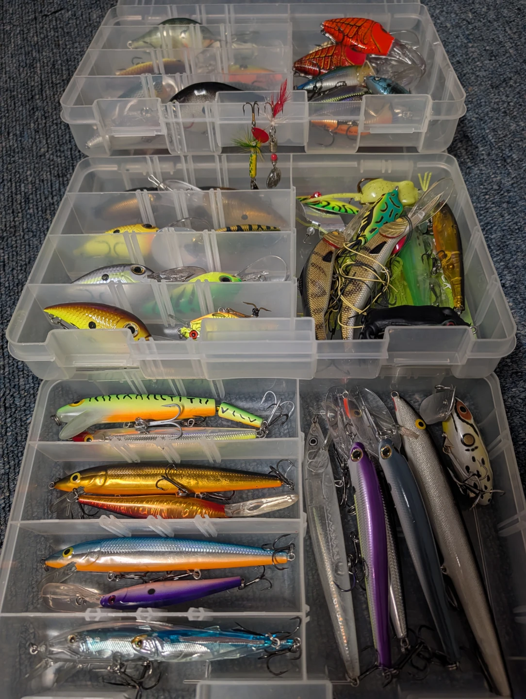Large Collection of Fishing Lures with Tackle Box