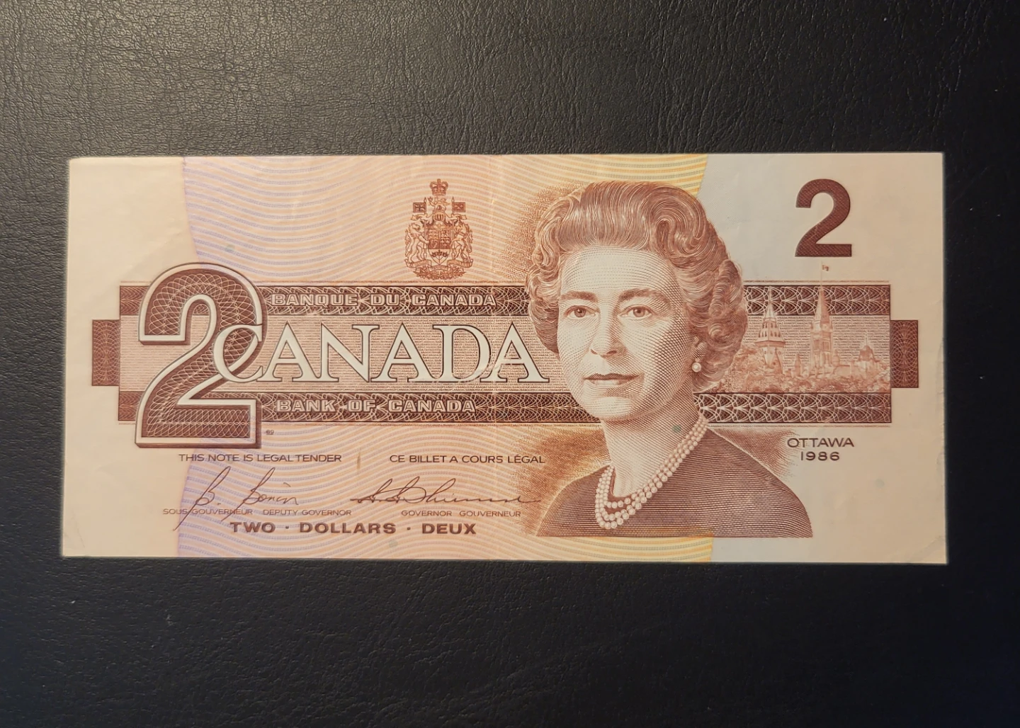 1986 Bank of Canada Two Dollar Bill