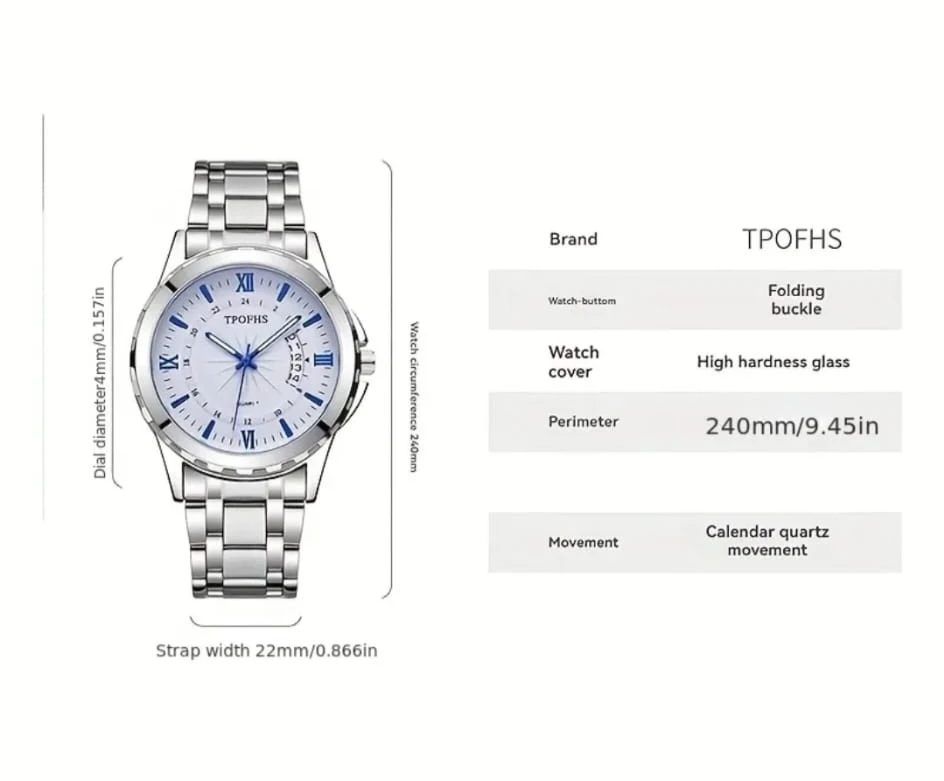 TPOFHS Men's Quartz Wristwatch 🏈 - photo 4