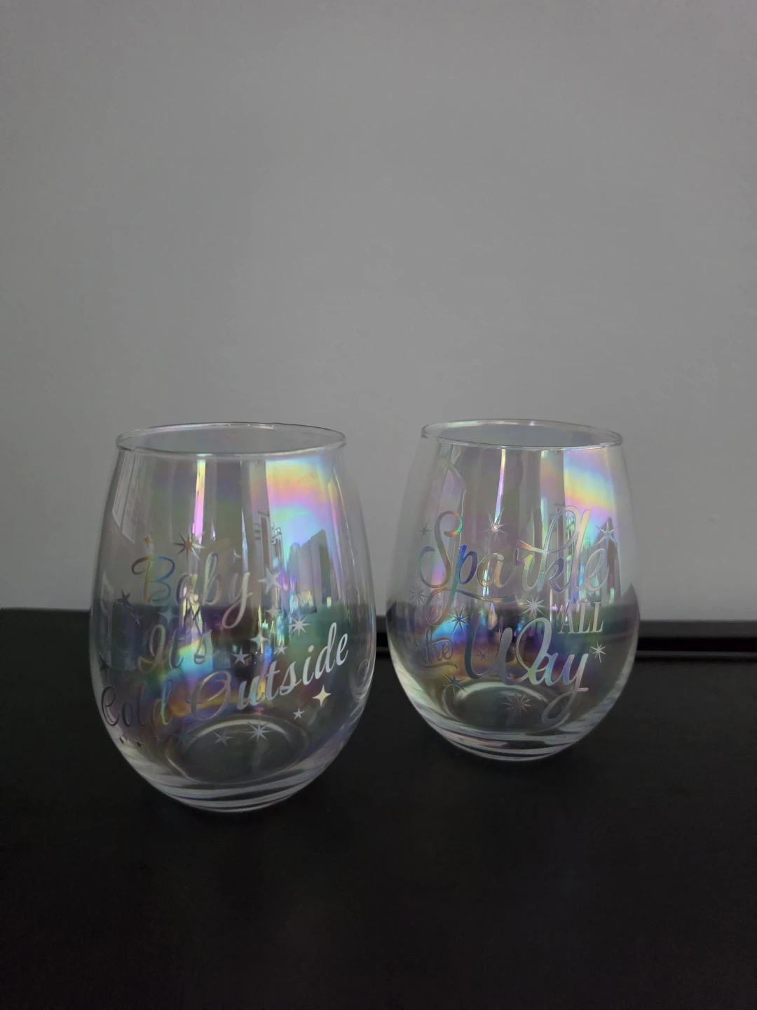Set of 2 Iridescent Stemless Wine Glasses - photo 5