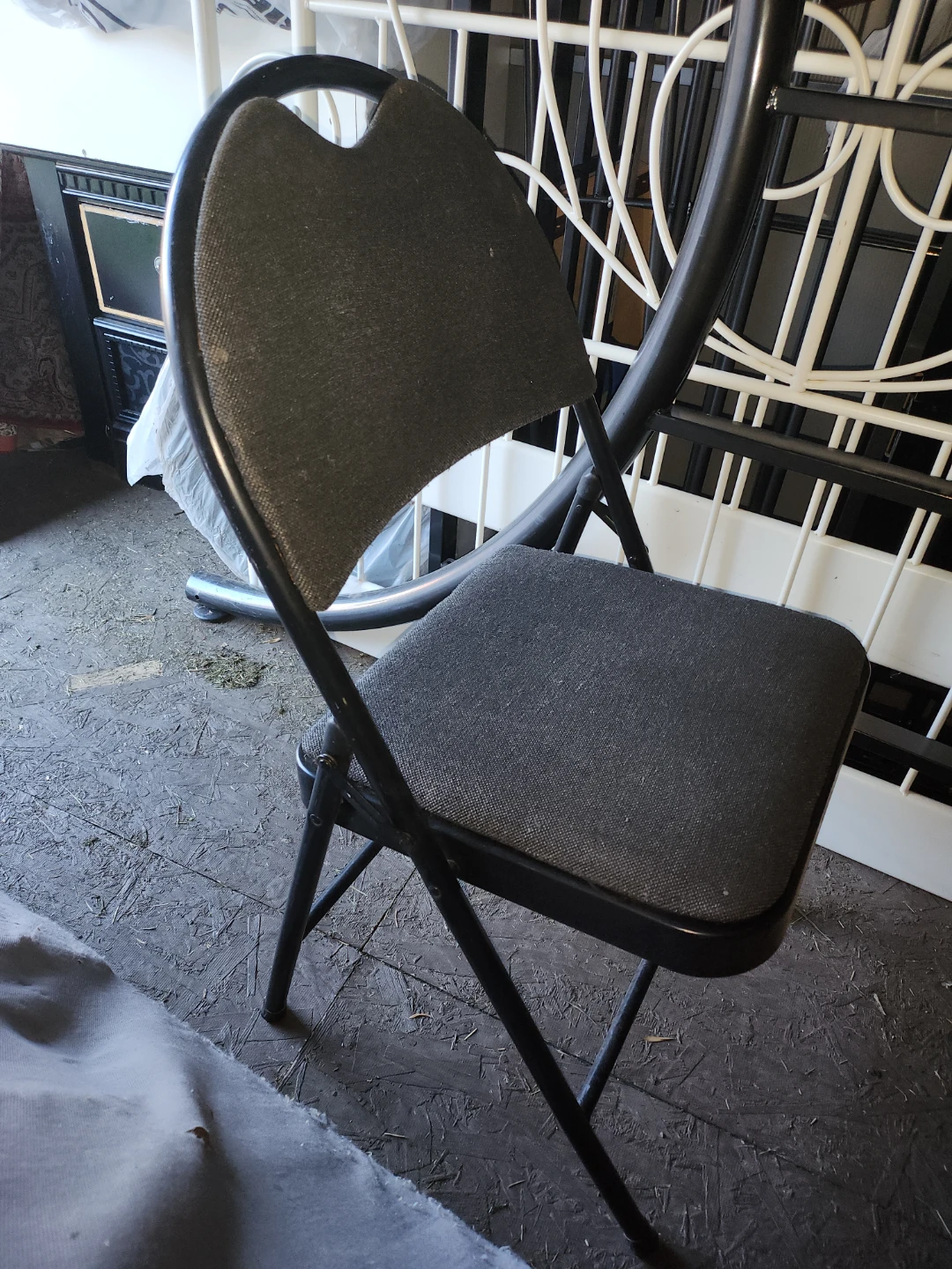 5 Black Padded Folding Chairs
