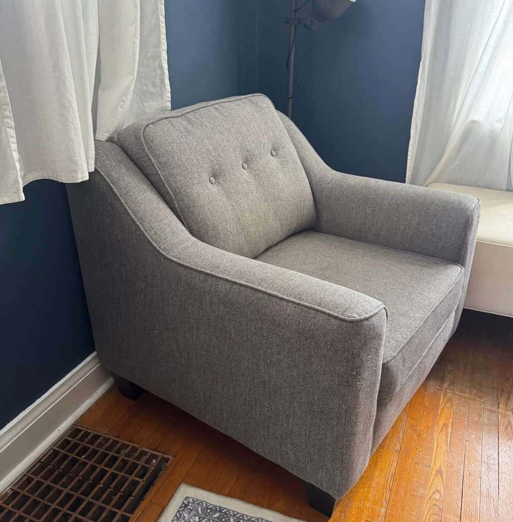 Grey Upholstered Armchair - photo 2