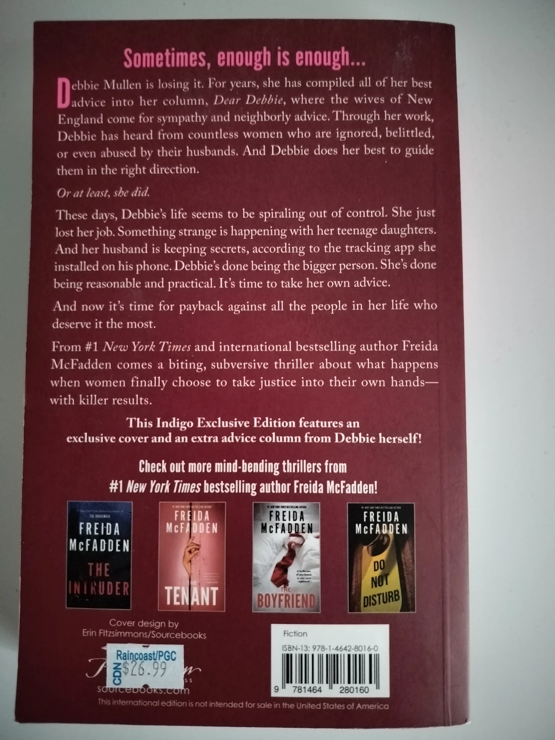 Dear Debbie book by Freida McFadden - photo 2