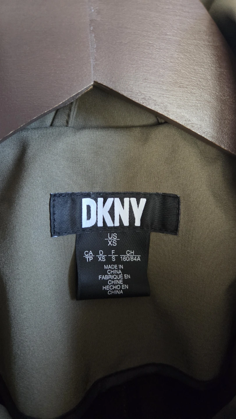 DKNY Olive Green Hooded Trench Jacket - photo 3