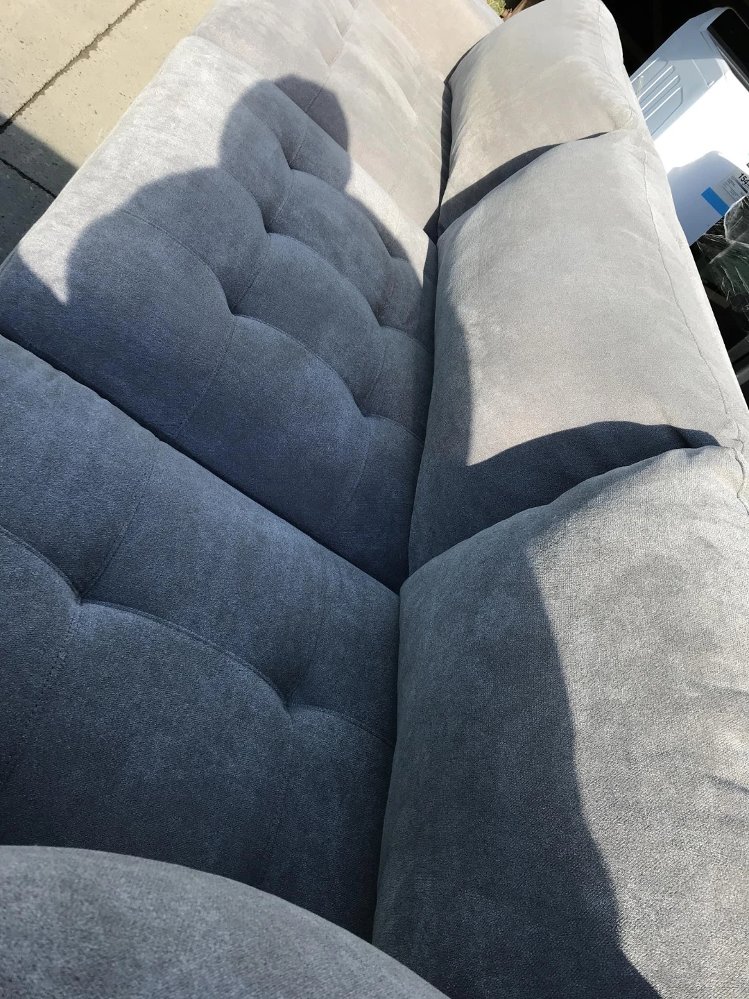 Grey Tufted Sectional Sofa - photo 3