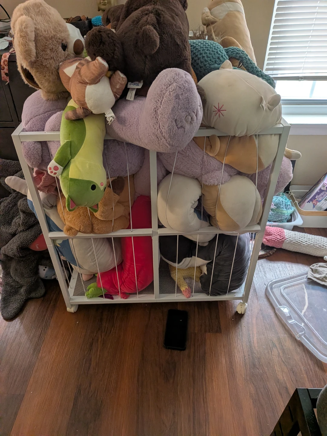 Stuffed animal bin, storage, cage