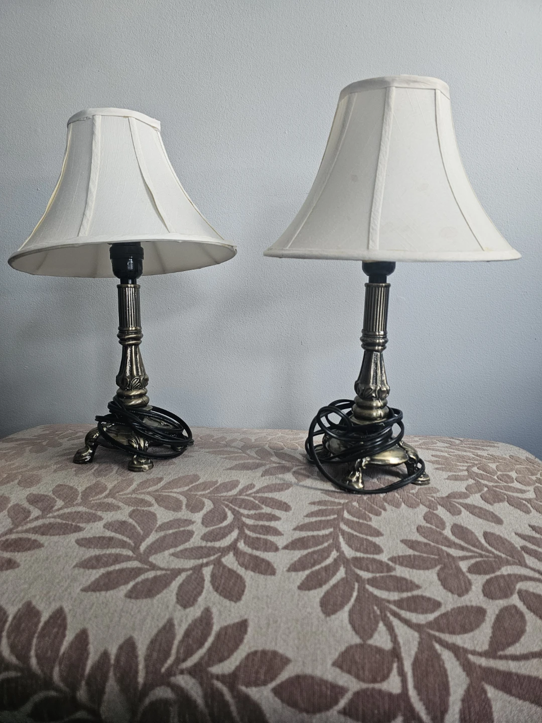Set of Two Vintage-Style Brass Table Lamps