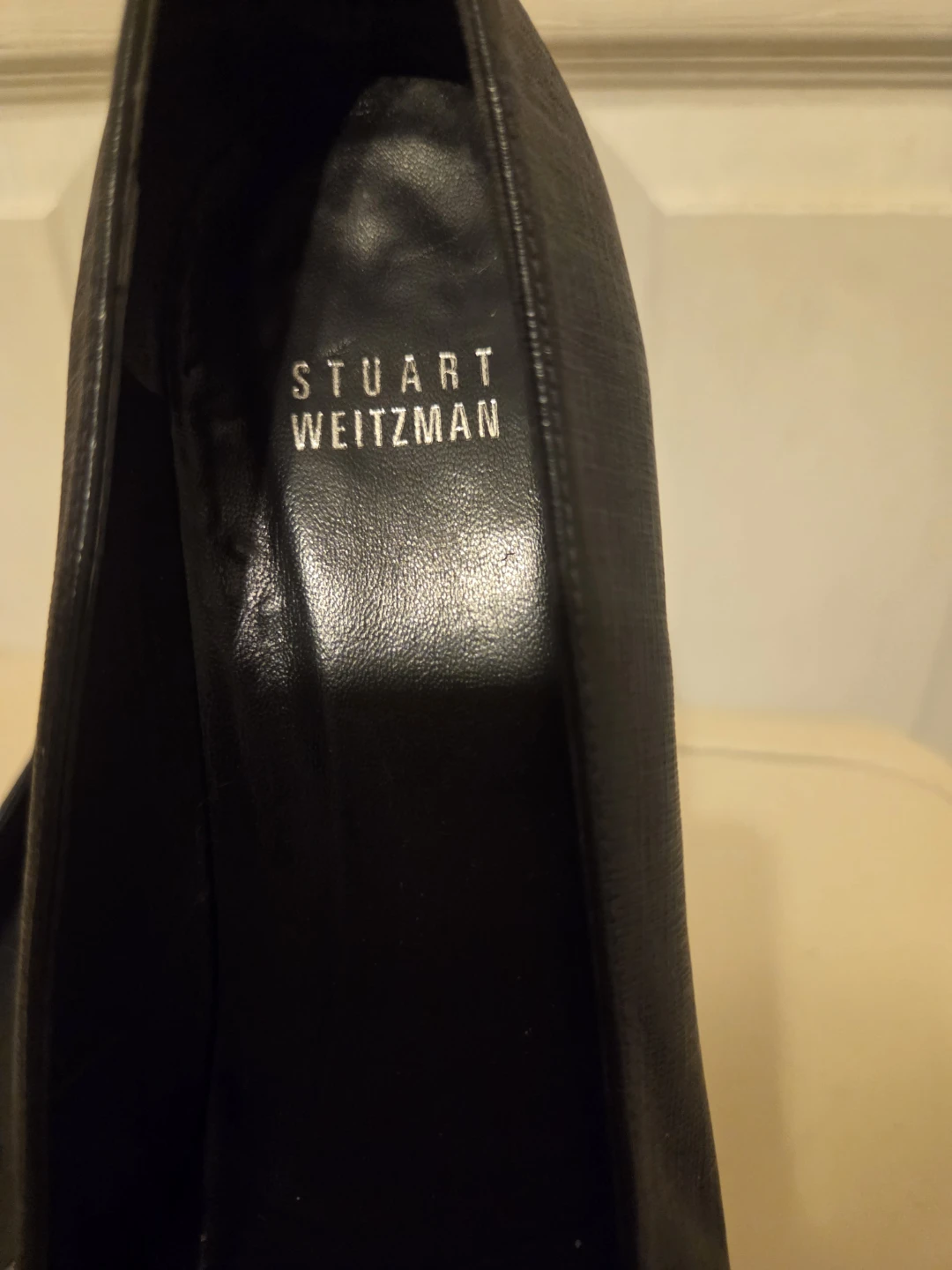 Stuart Weitzman black peep toe kitten heels - photo 2