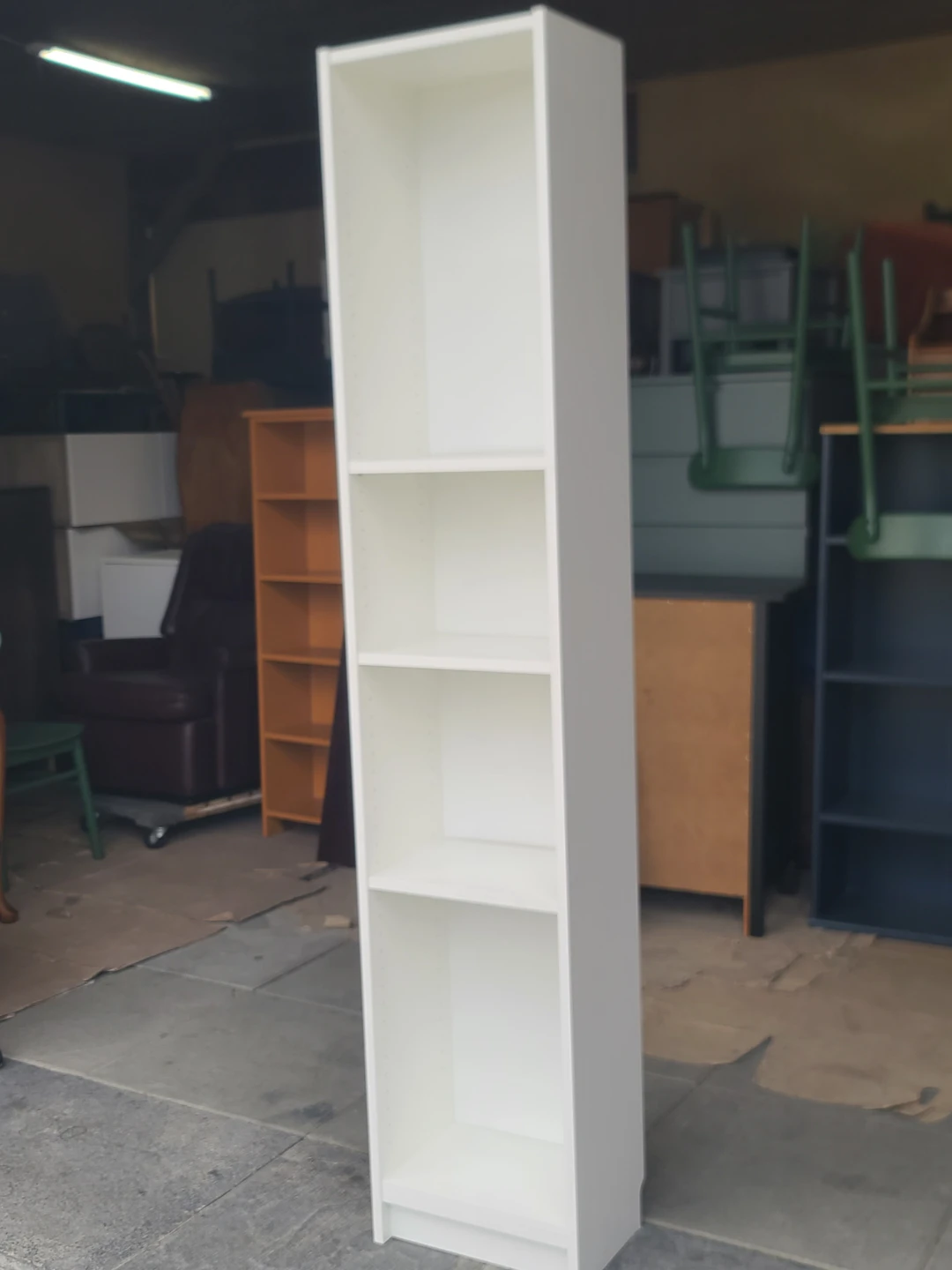 Tall Slim White Shelving Unit