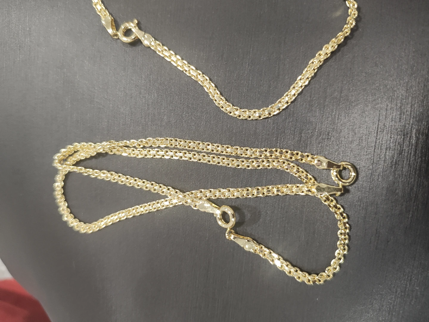 Gold tone chain necklace - photo 3
