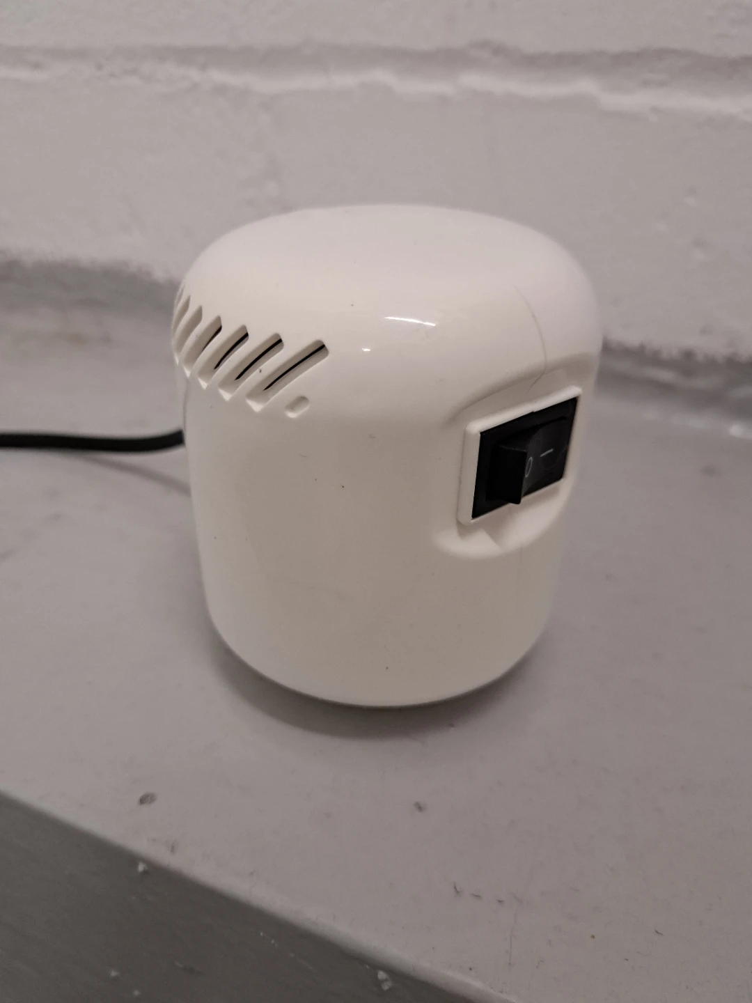 Small white desktop fan