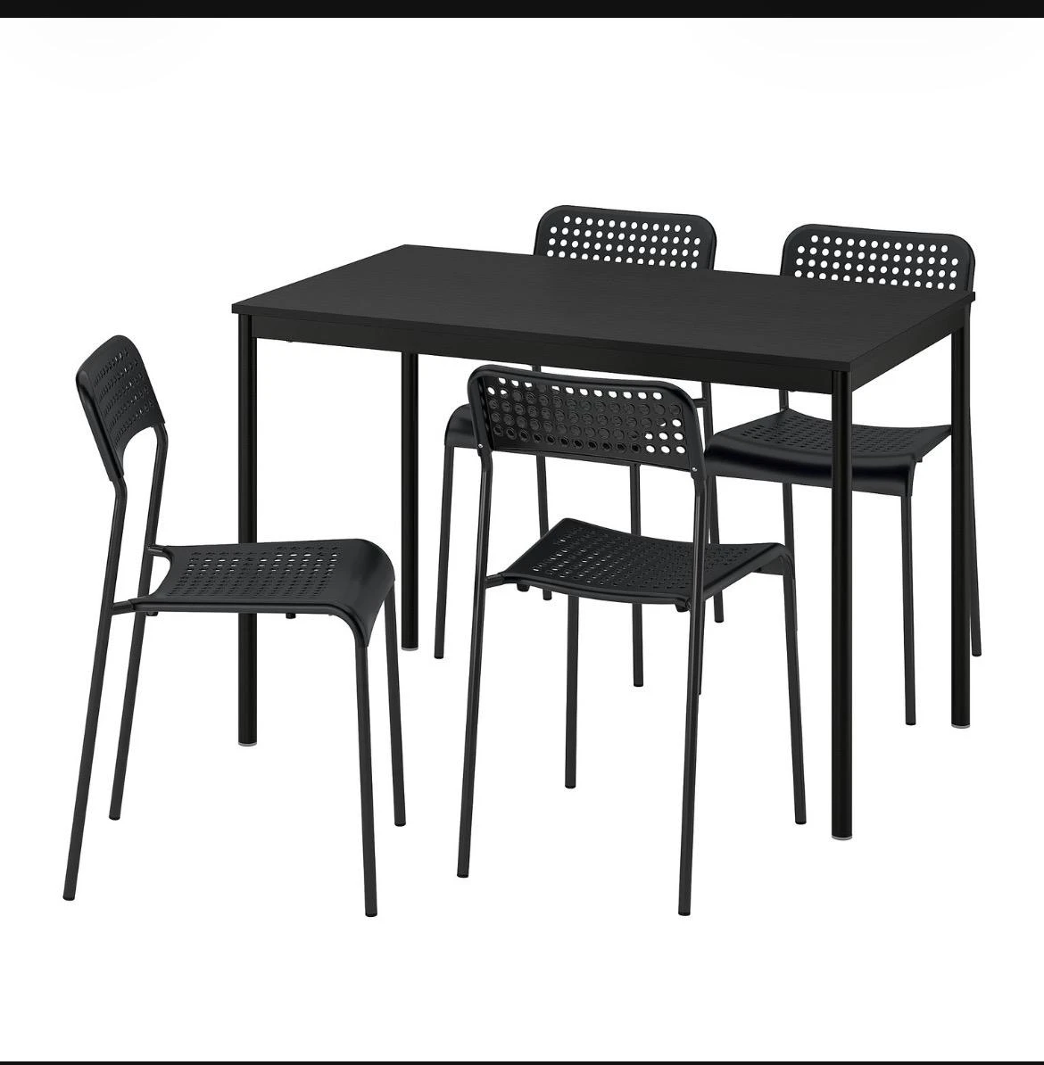 IKEA dining table and 4 chairs with cusions