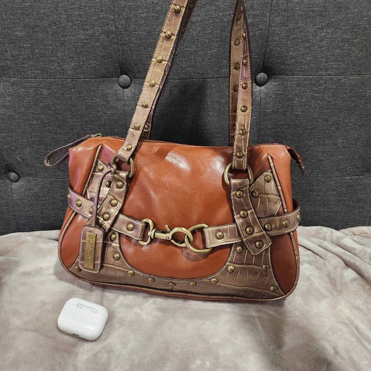 Gian Marco Venturi Brown Leather Handbag - photo 2