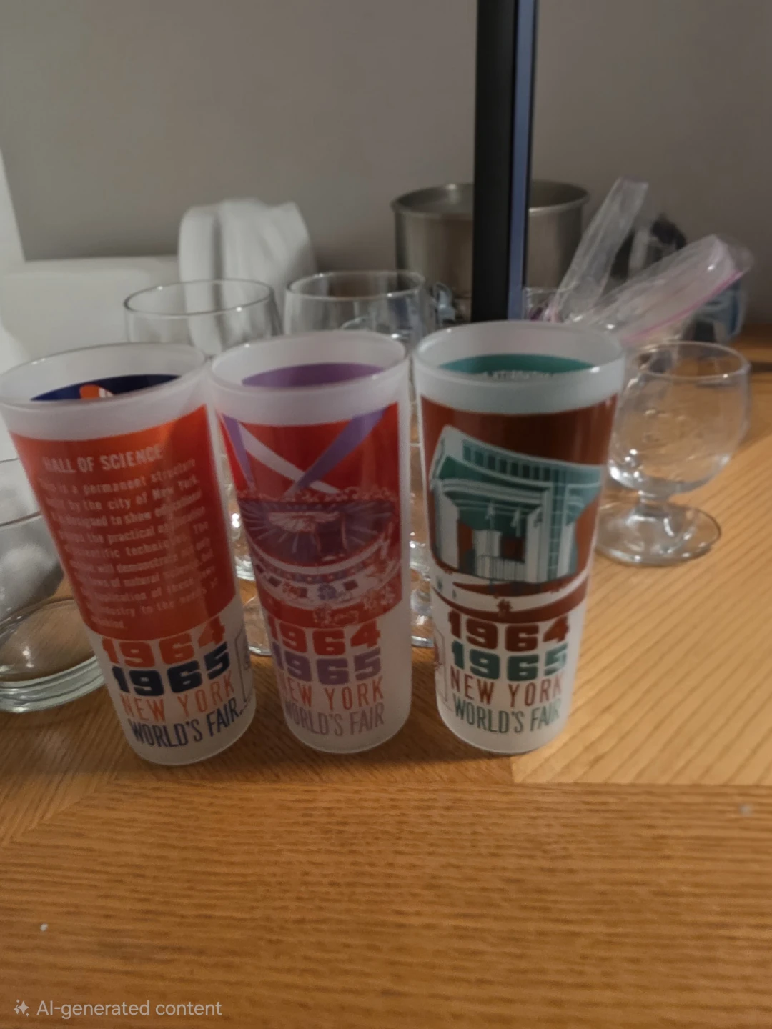 Set of 3 1964-1965 New York World's Fair Glasses