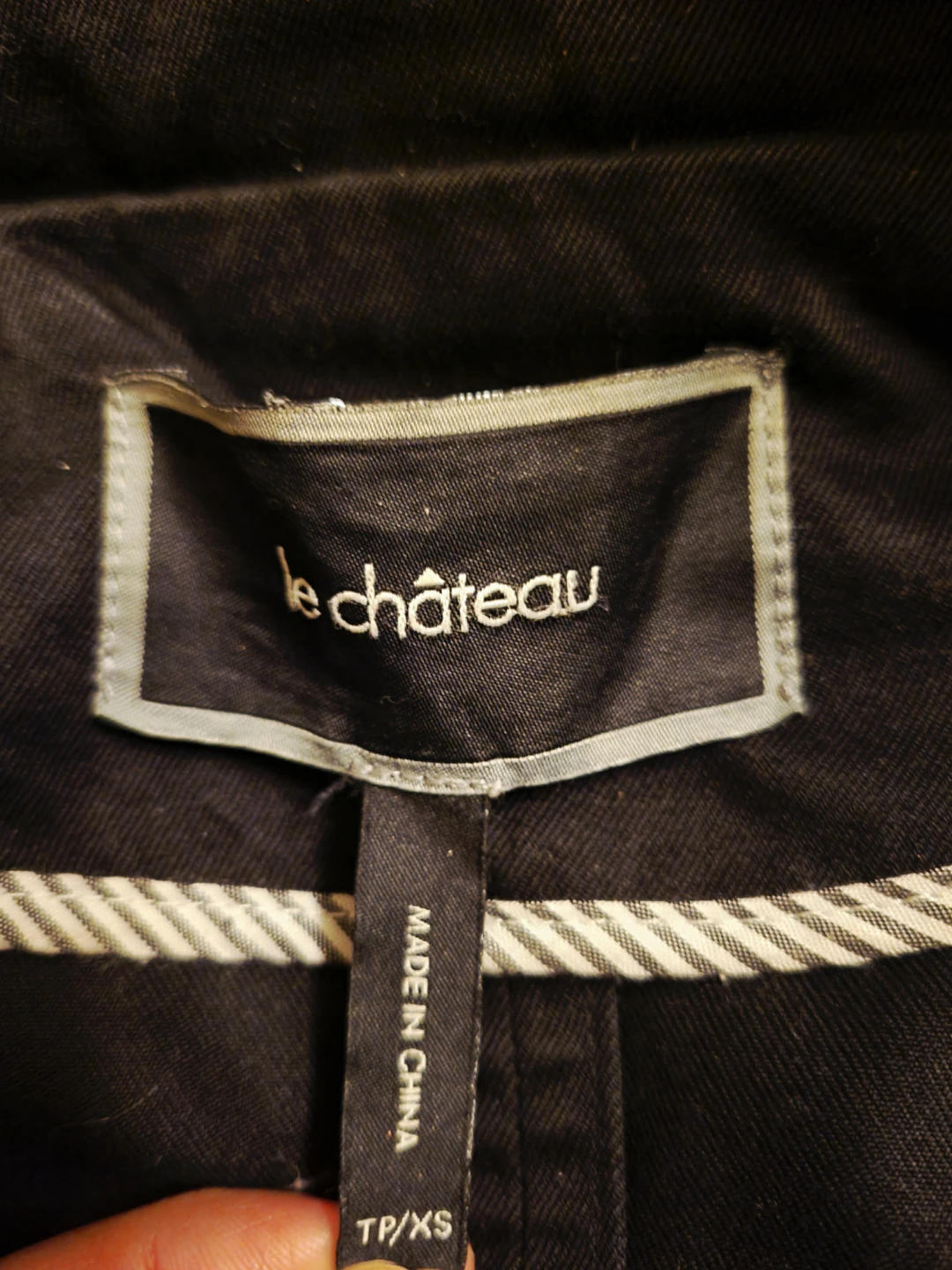 XS Le Château Black Hooded mini trench coat