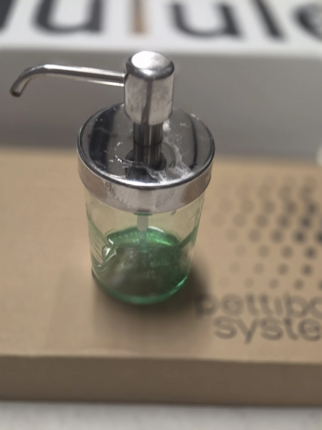 Glass Soap Dispenser with Chrome Pump - photo 5