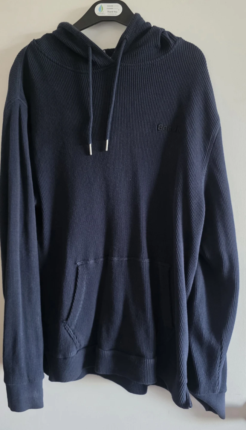 Bench Navy Blue Waffle Knit Hoodie