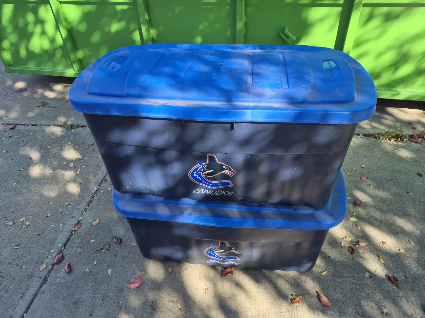 Two Canucks Rubbermaid Storage Totes - photo 5