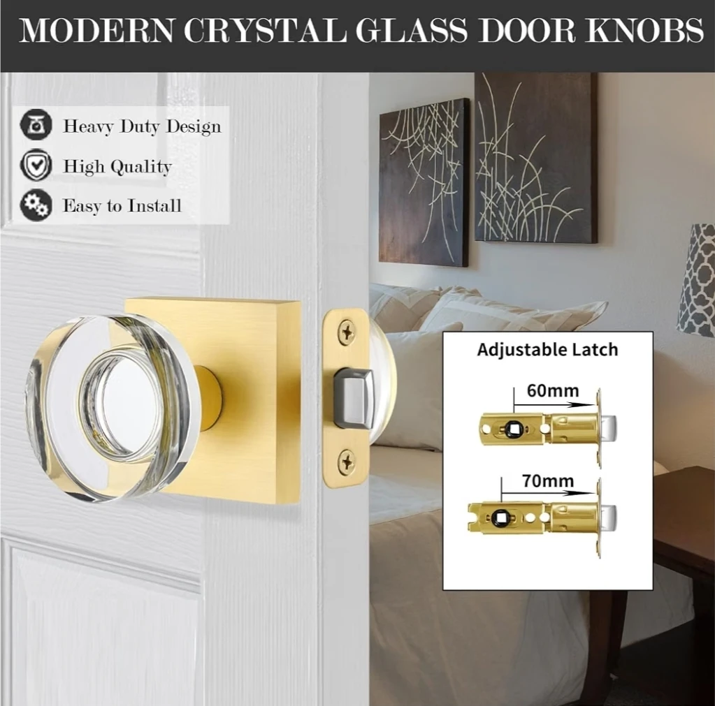 Crystal Door Knobs Interior Glass Door Knob, Closet and Hallway - photo 4