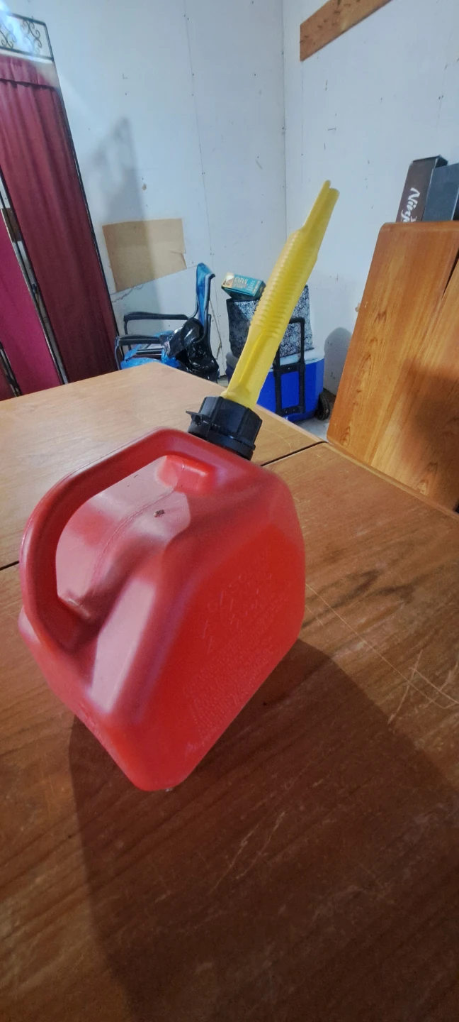 Red Plastic Gasoline Container