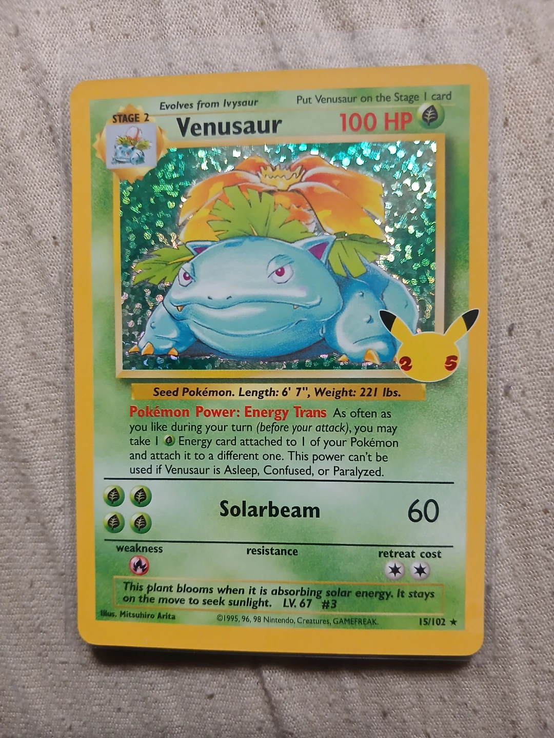 Holo Venusaur Reprint 15/102 2021 Pokémon Card