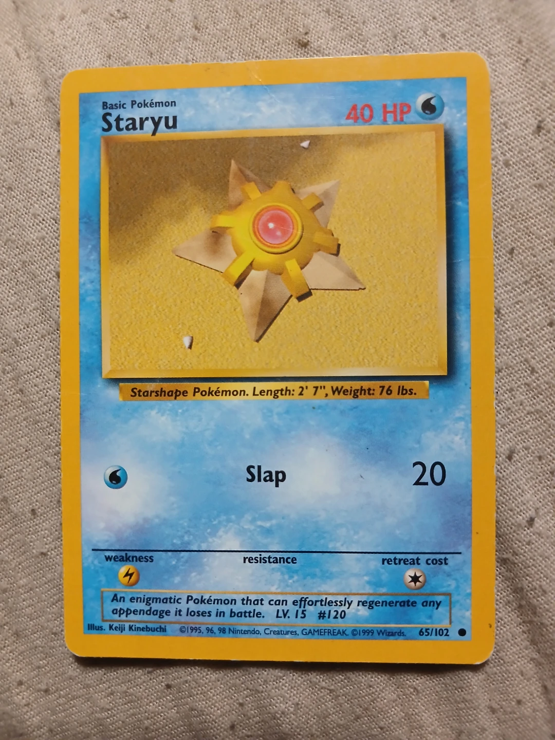 Staryu 65/102 1999 Pokémon Card