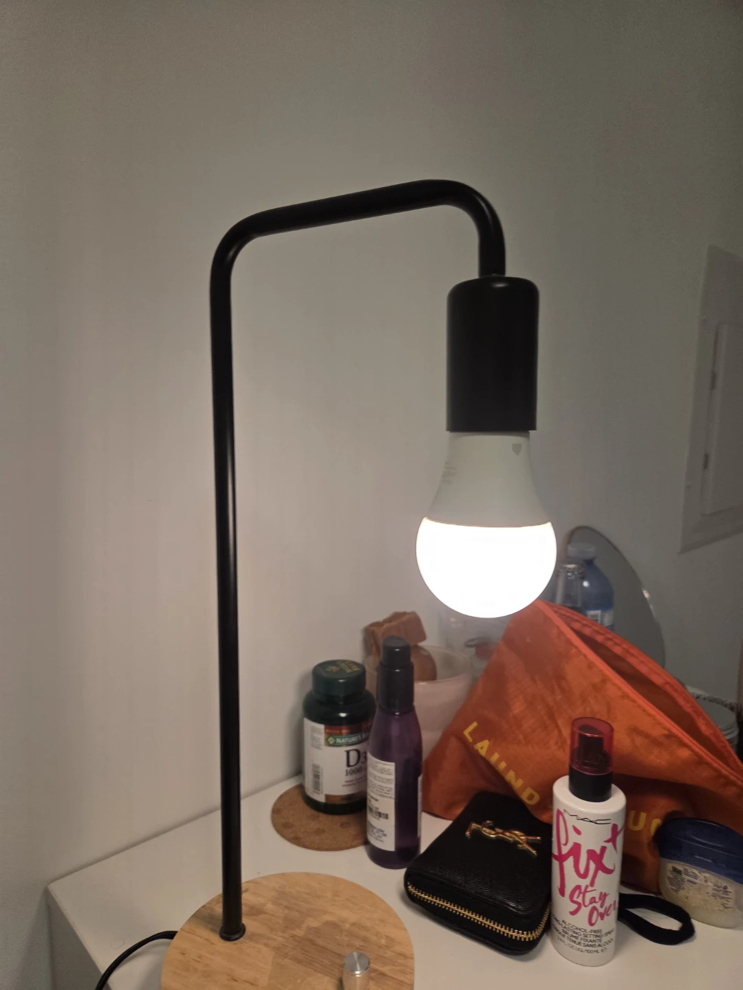 Modern Desk Lamp with Wood Base