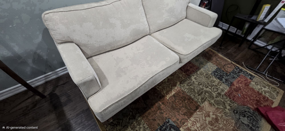 Cream Two/Three-Seater Fabric Sofa - photo 4