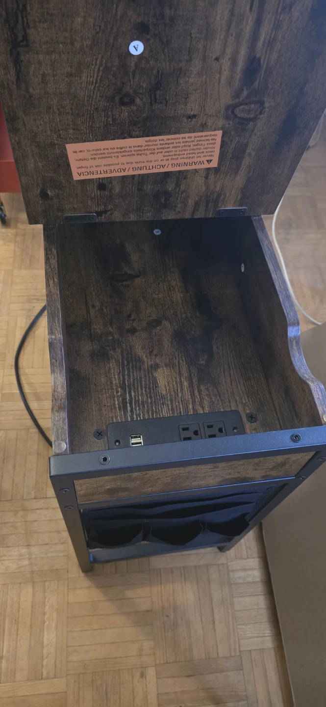 Rustic Brown End Table with USB Ports - photo 3