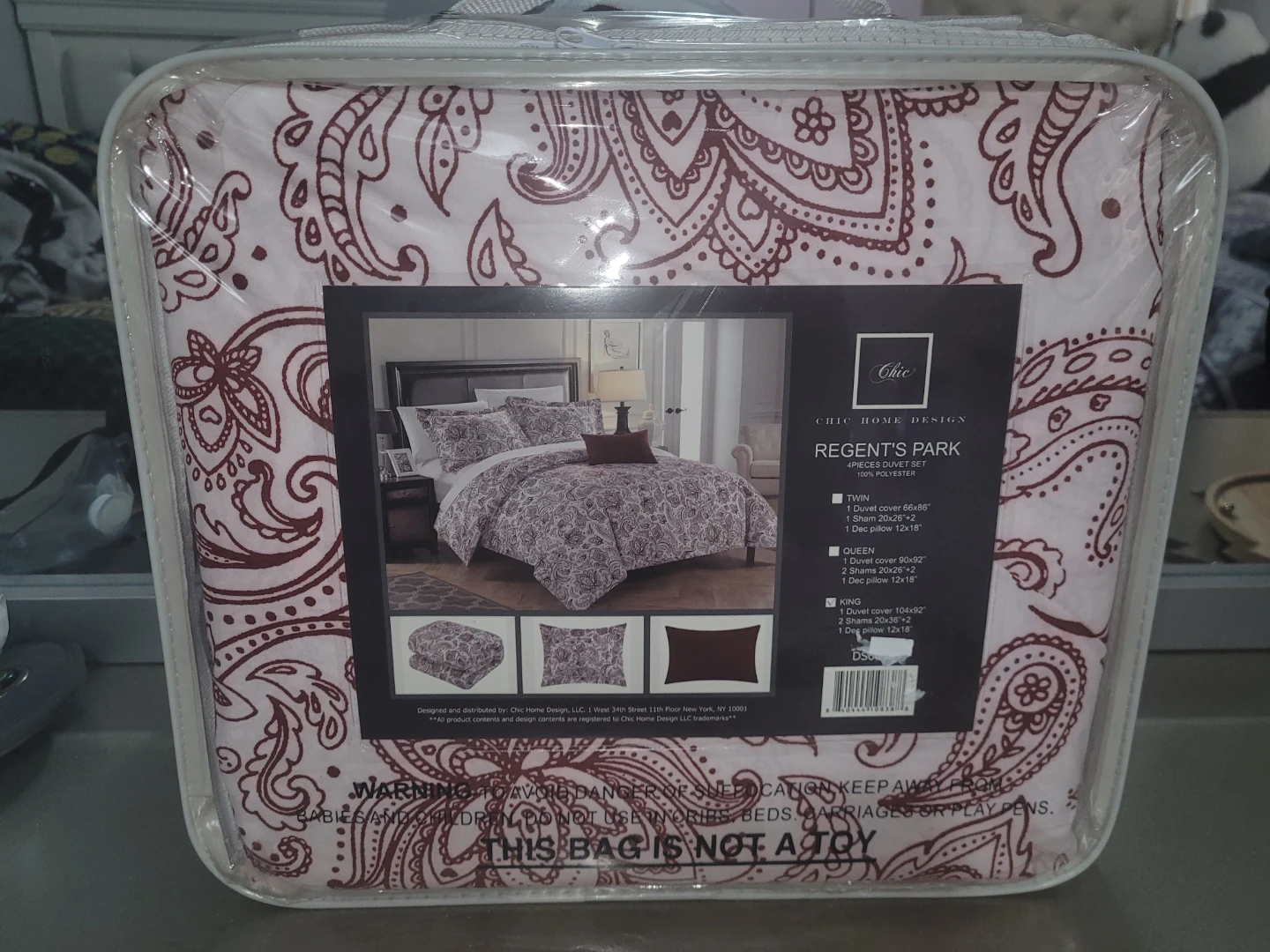 Chic Home Design Regent's Park King Duvet Set