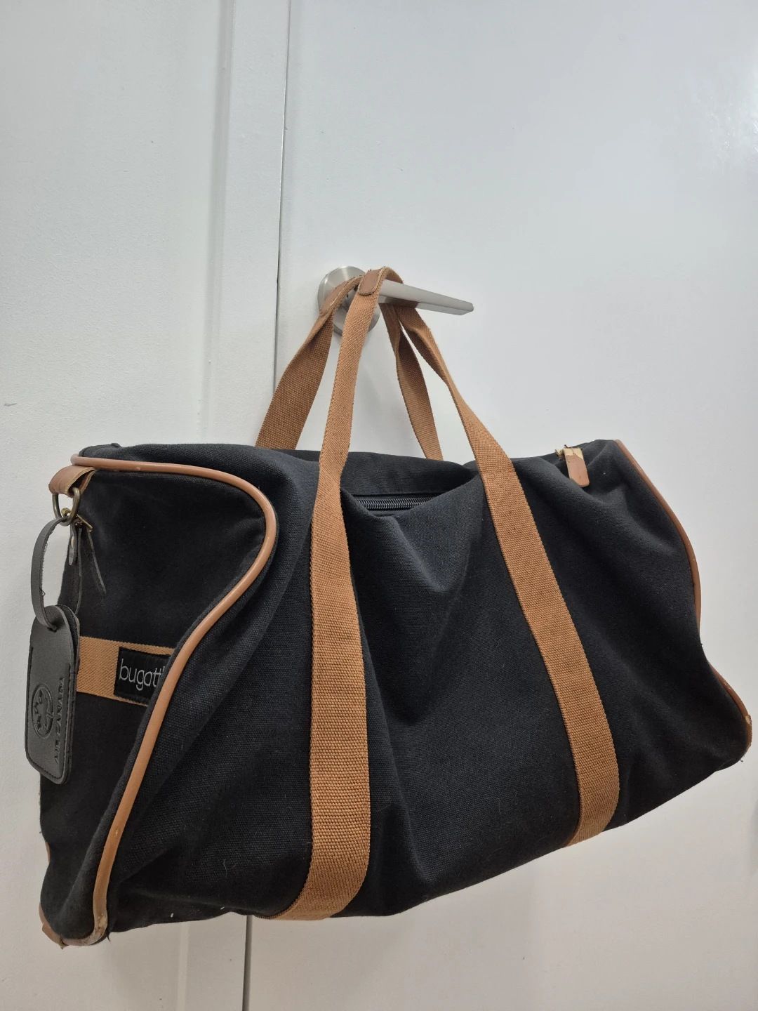 Bugatti Black and Tan Duffle Bag