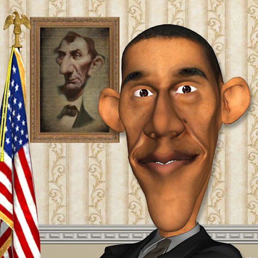 Barack Obama caricature digital illustration