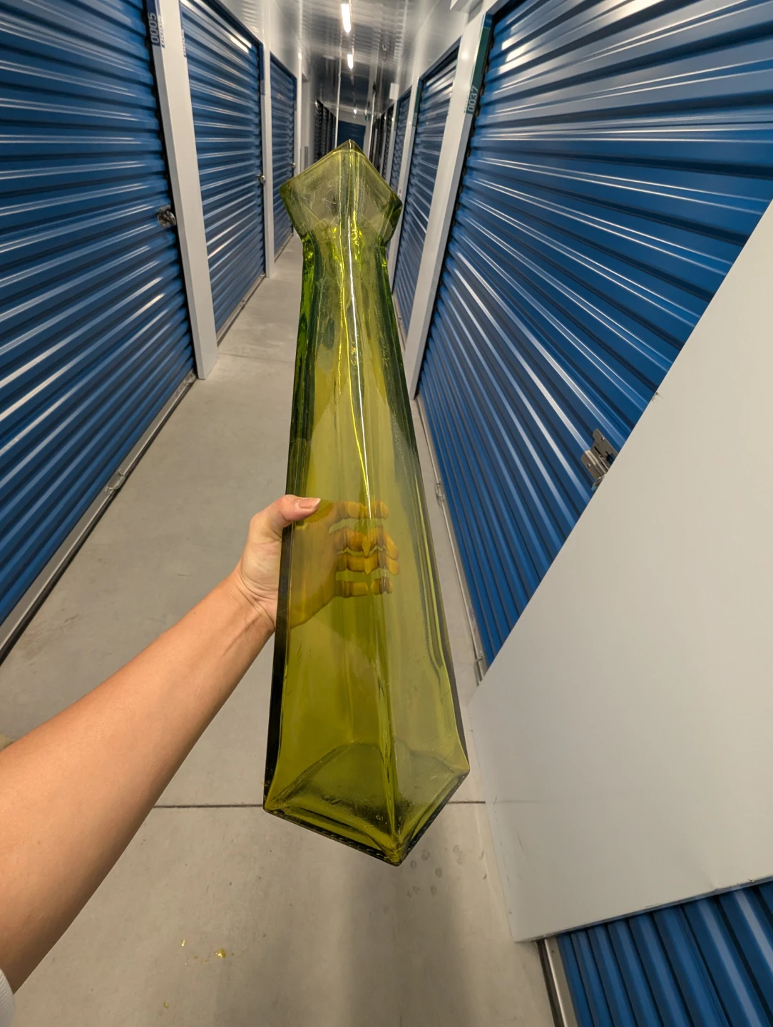 Tall Lime Green Glass Decorative Vase - photo 3