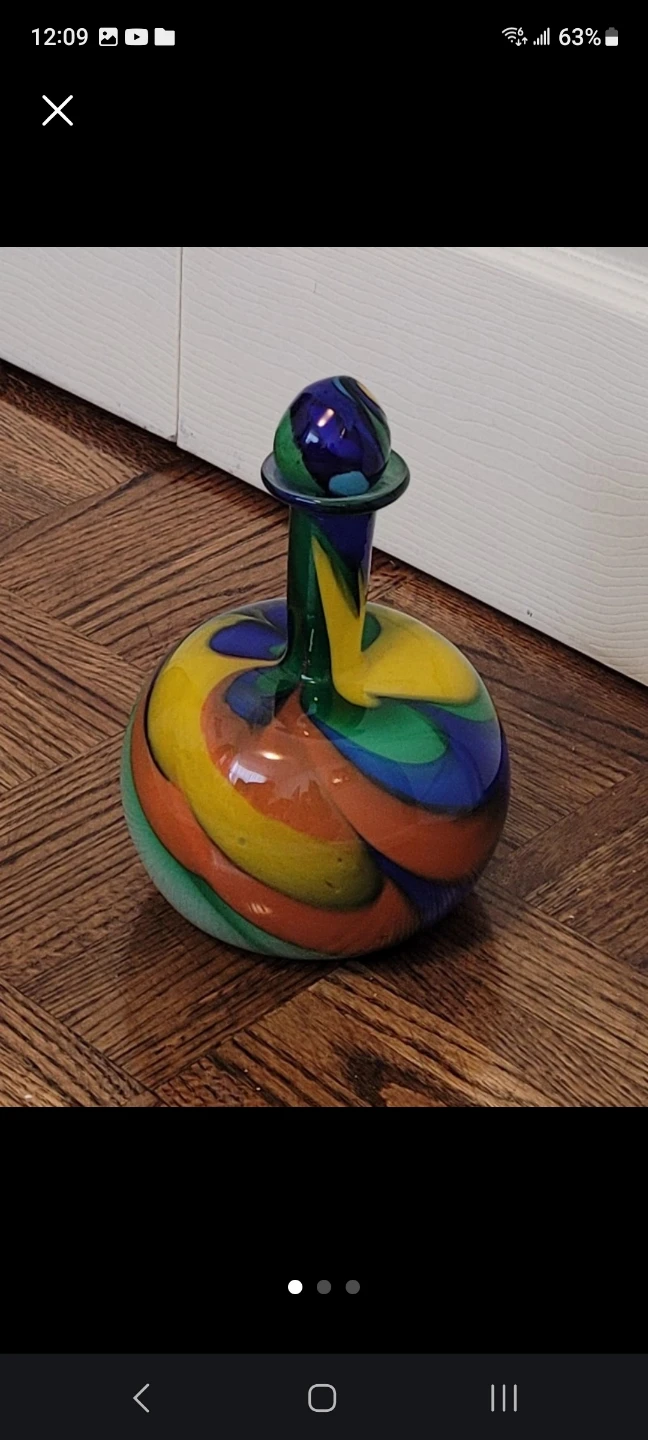 Swirl Art Glass Decanter