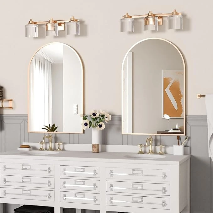 2 Arched Wall Mirror with Gold Frame - photo 5