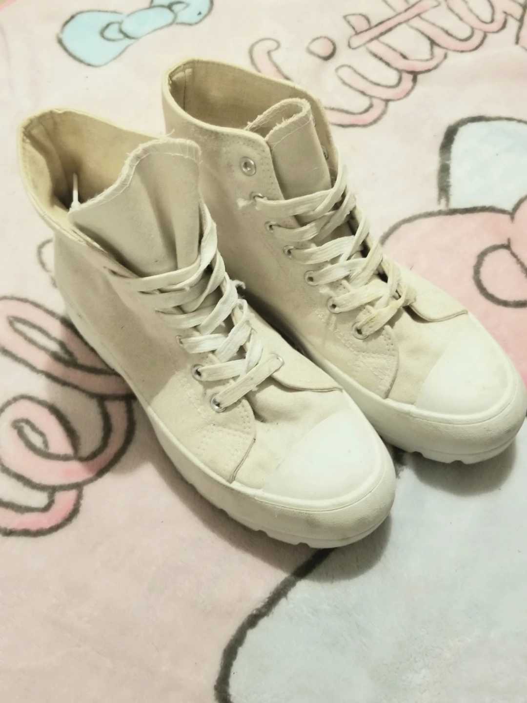 Chunky High-Top Canvas Platform Sneakers - photo 2