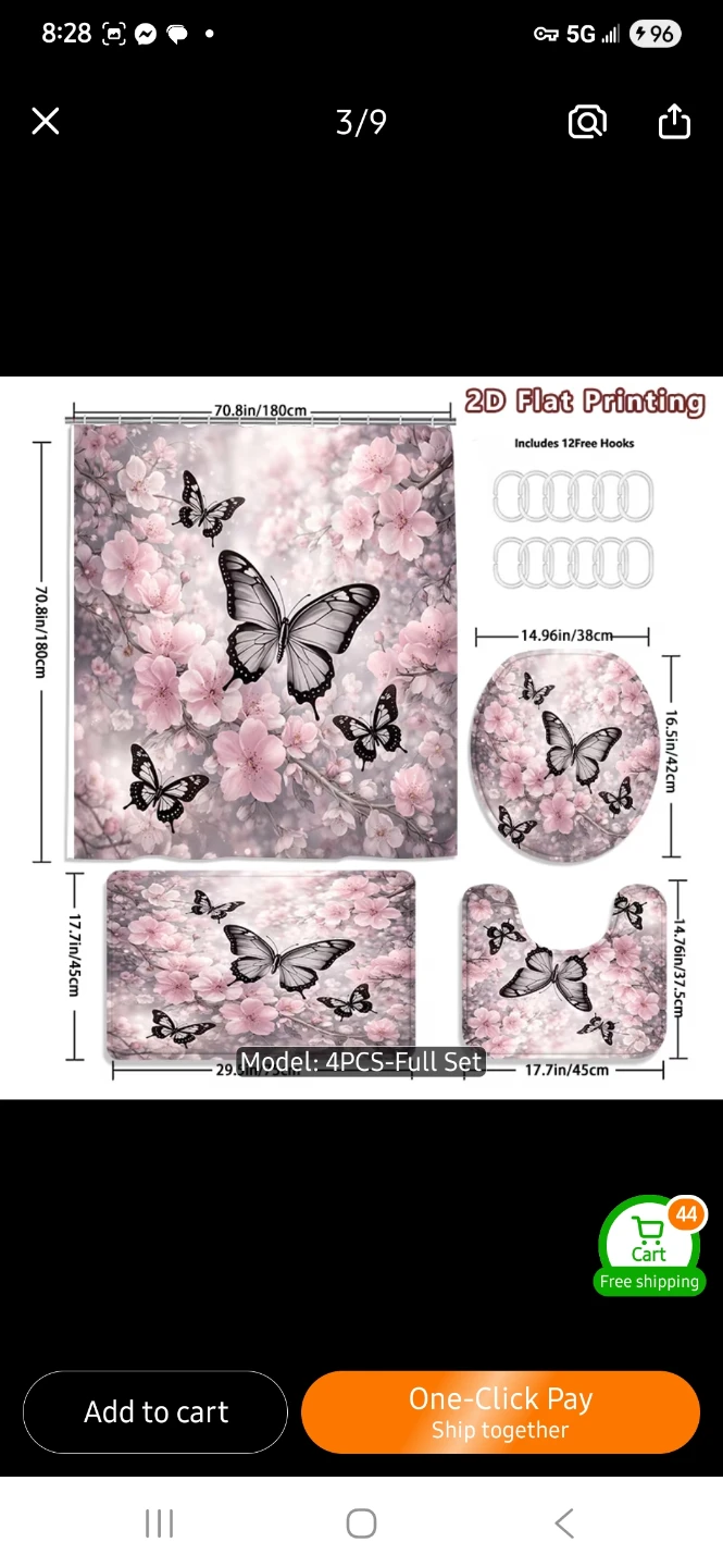NEW 4-Piece Butterfly and Floral Bathroom Set 🦋 - photo 2
