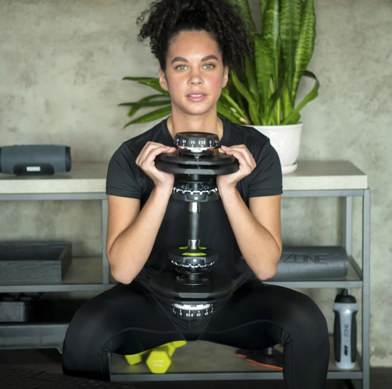 GoZone 10lb-52.5lb Single Adjustable Dumbbell – Black/Green - photo 2