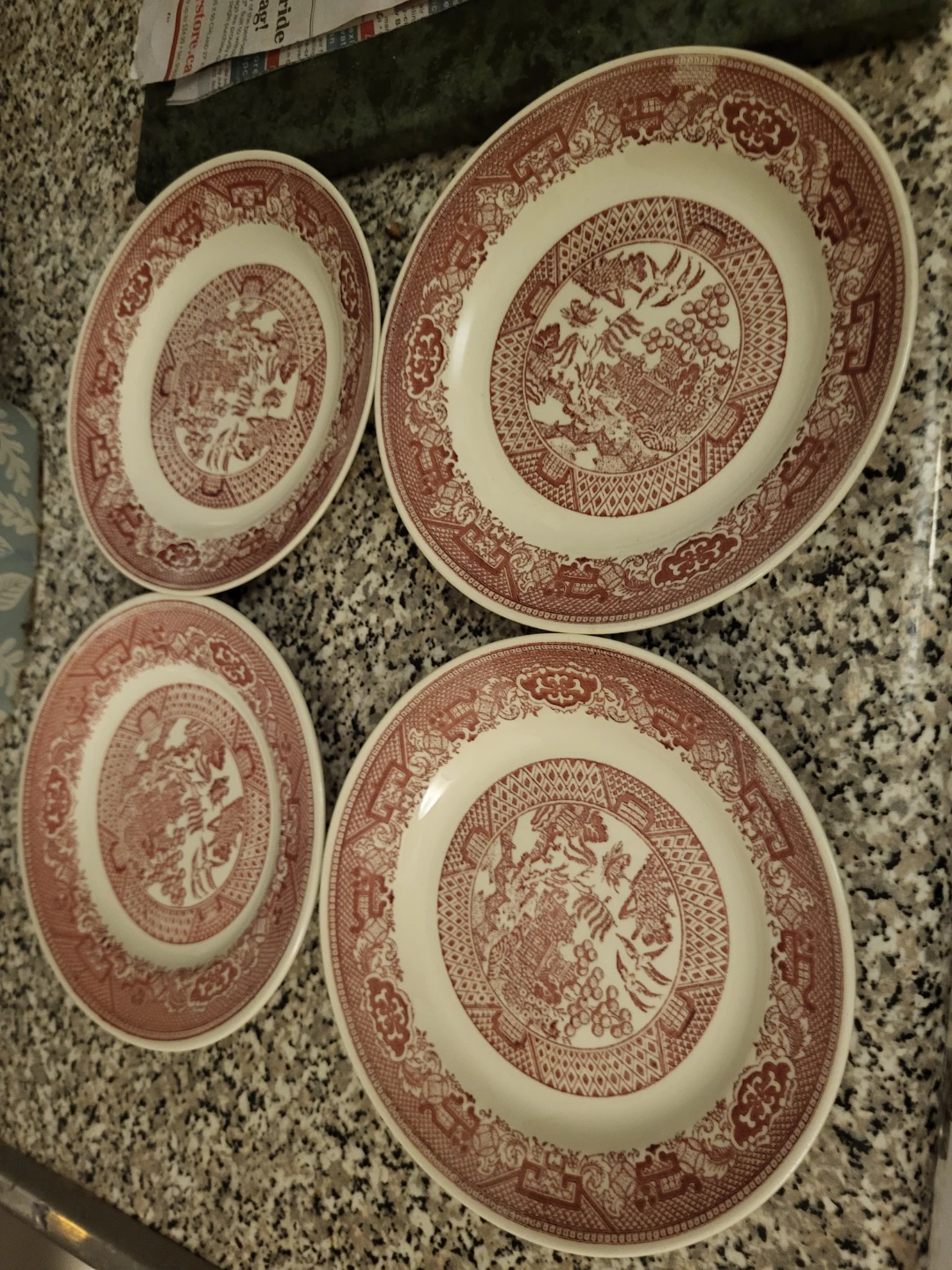 Royal China Pink Willow Plates 🏈