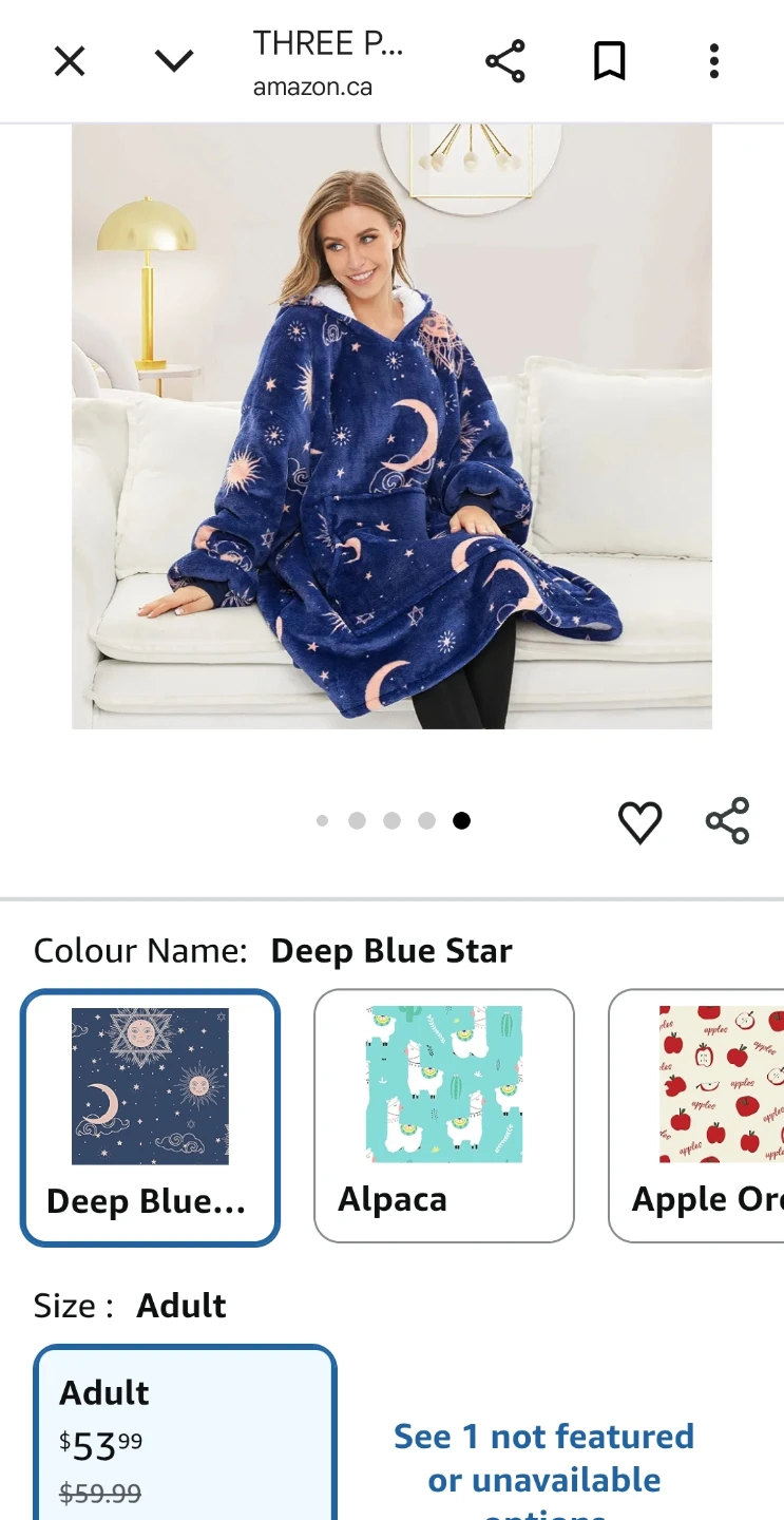 Adult Wearable Blanket Hoodie - Deep Blue Star - photo 3