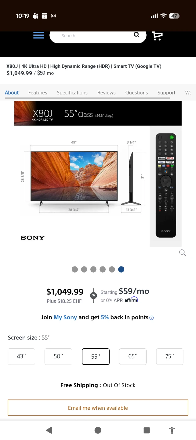 55" Sony Bravia 4K X80J + Box - photo 2
