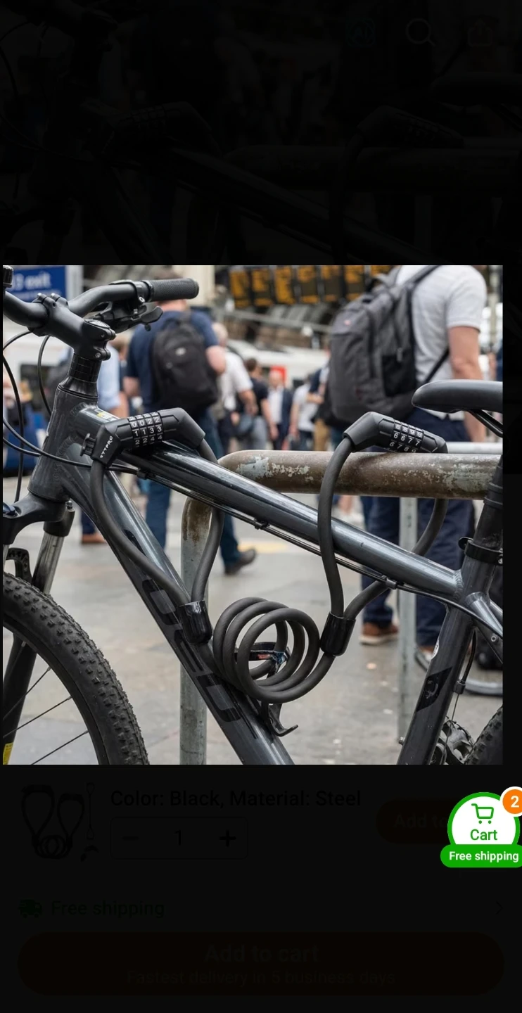 password lock cable lock UGRADED ebike escootet bicycle - photo 2