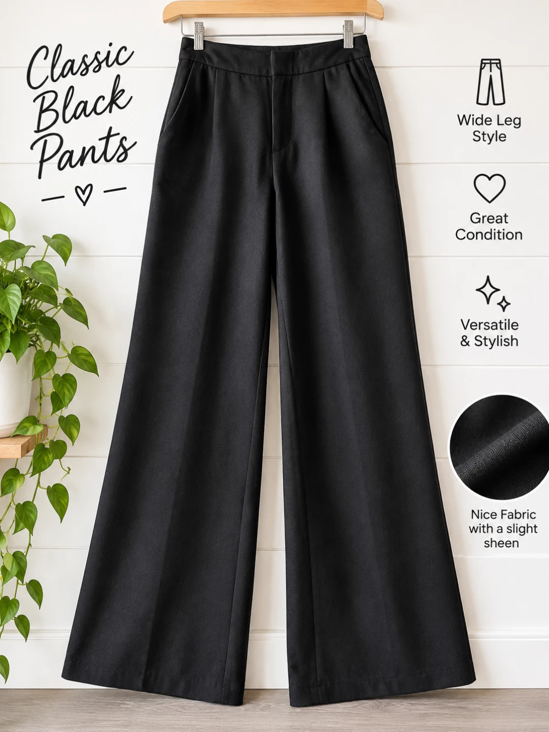 Steve Madden Black Wide Leg Pants 🏈