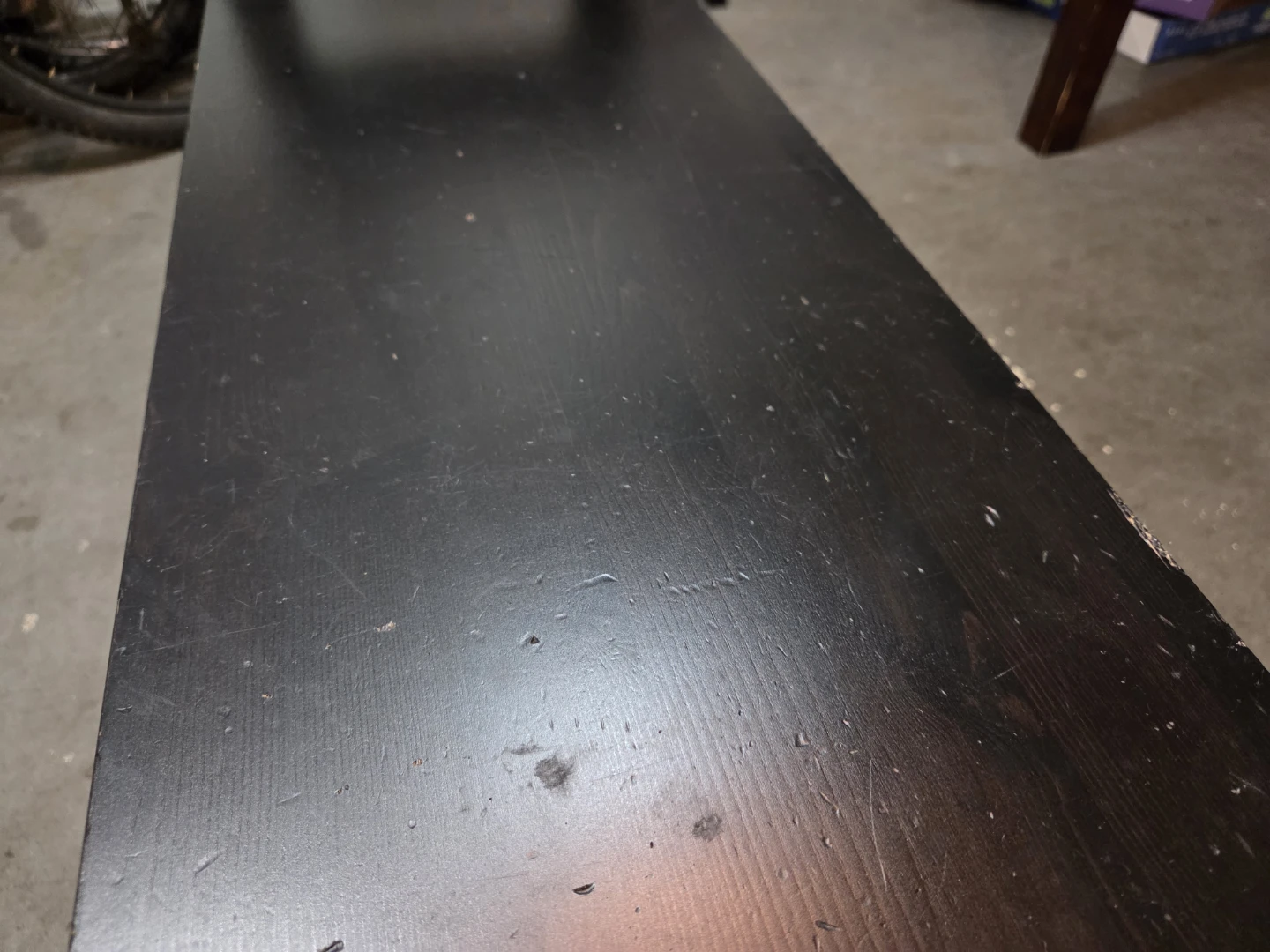 Black Wooden Bench with Shoe Rack - photo 3