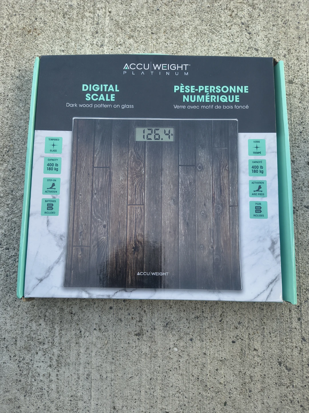 Accu Weight Digital Scale Dark Wood Pattern