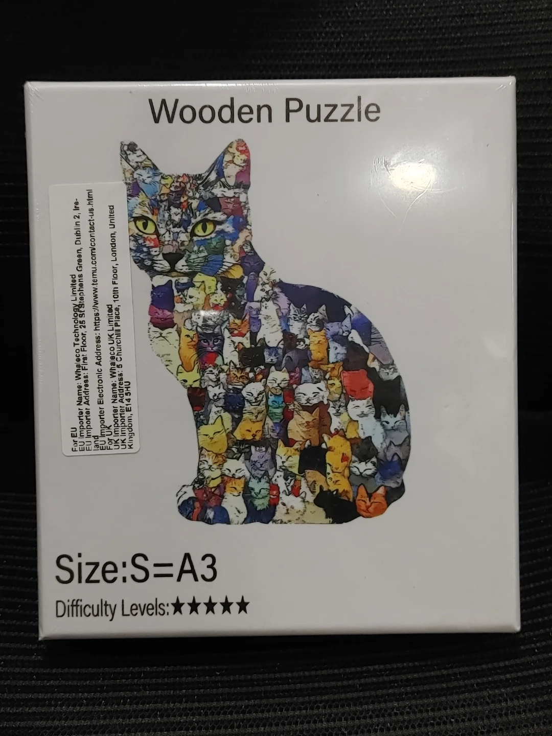 Wooden Cat Jigsaw Puzzle A3 Size