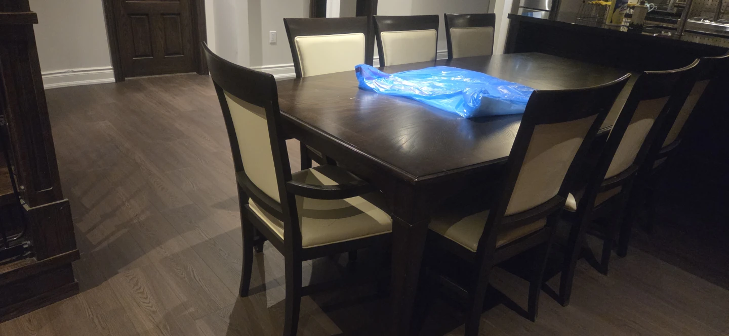 Dining table set with 8 chairs
