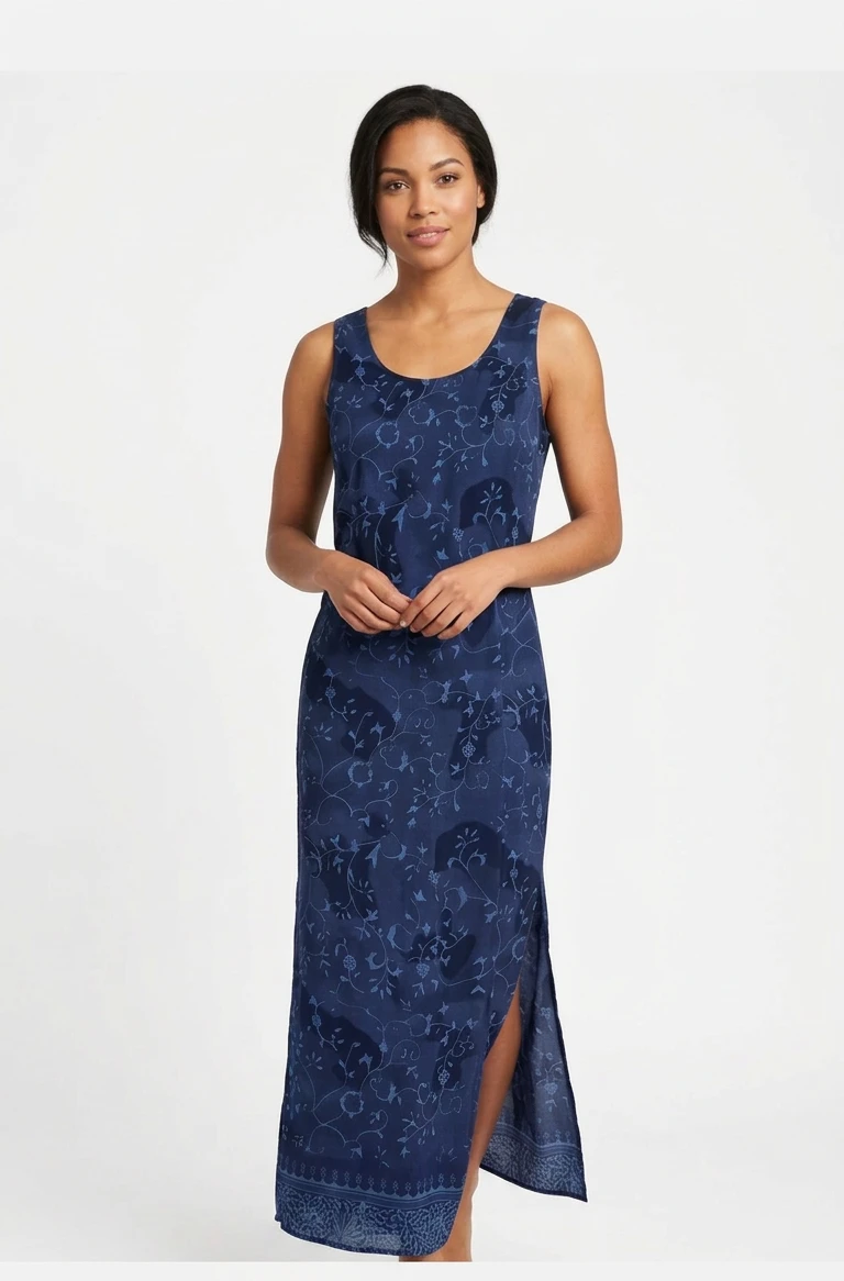 NEW Blue white floral maxi dress