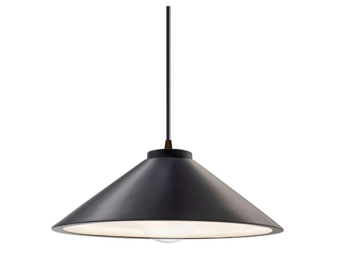 Radiance Collection Handcrafted Black Ceramic Pendant Light
