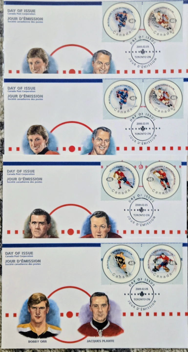 2000-2002 Can.Post Sealed NHL Hockey Stamp Cards & FDC Lot - photo 5